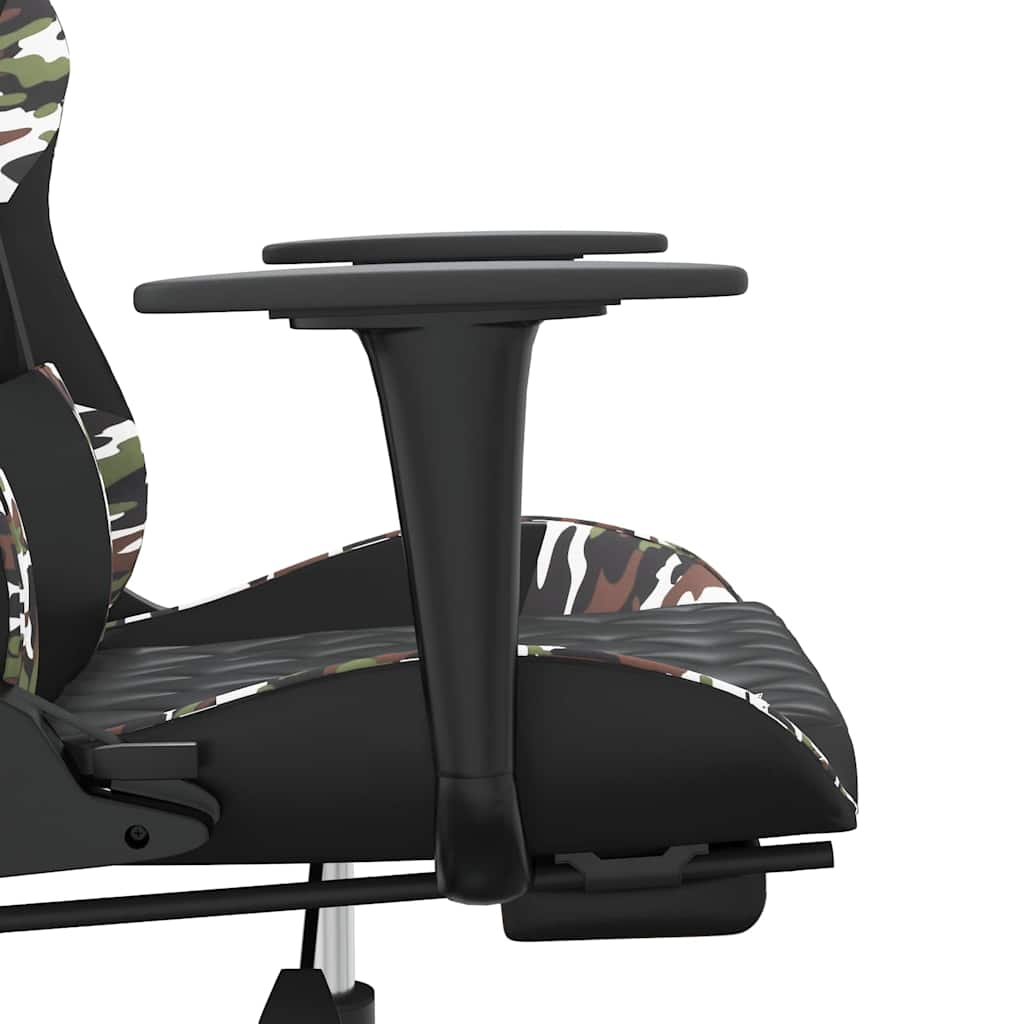 Massage gamestoel met voetensteun kunstleer zwart en camouflage is nu te koop bij PeponiXL, paradijselijk wonen!