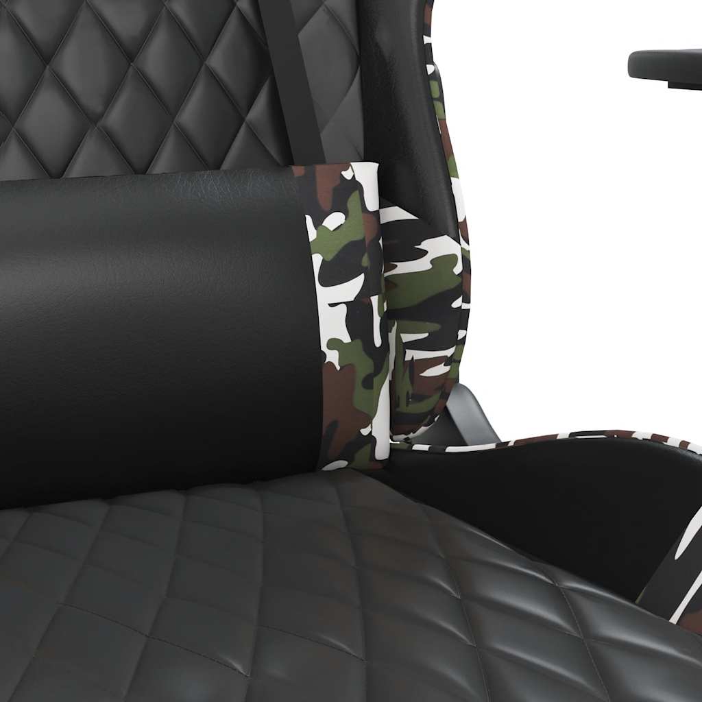 Massage gamestoel met voetensteun kunstleer zwart en camouflage is nu te koop bij PeponiXL, paradijselijk wonen!