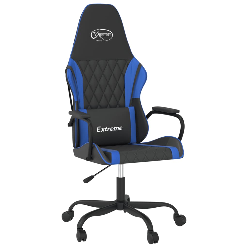 Massage gamestoel kunstleer zwart en blauw is nu te koop bij PeponiXL, paradijselijk wonen!