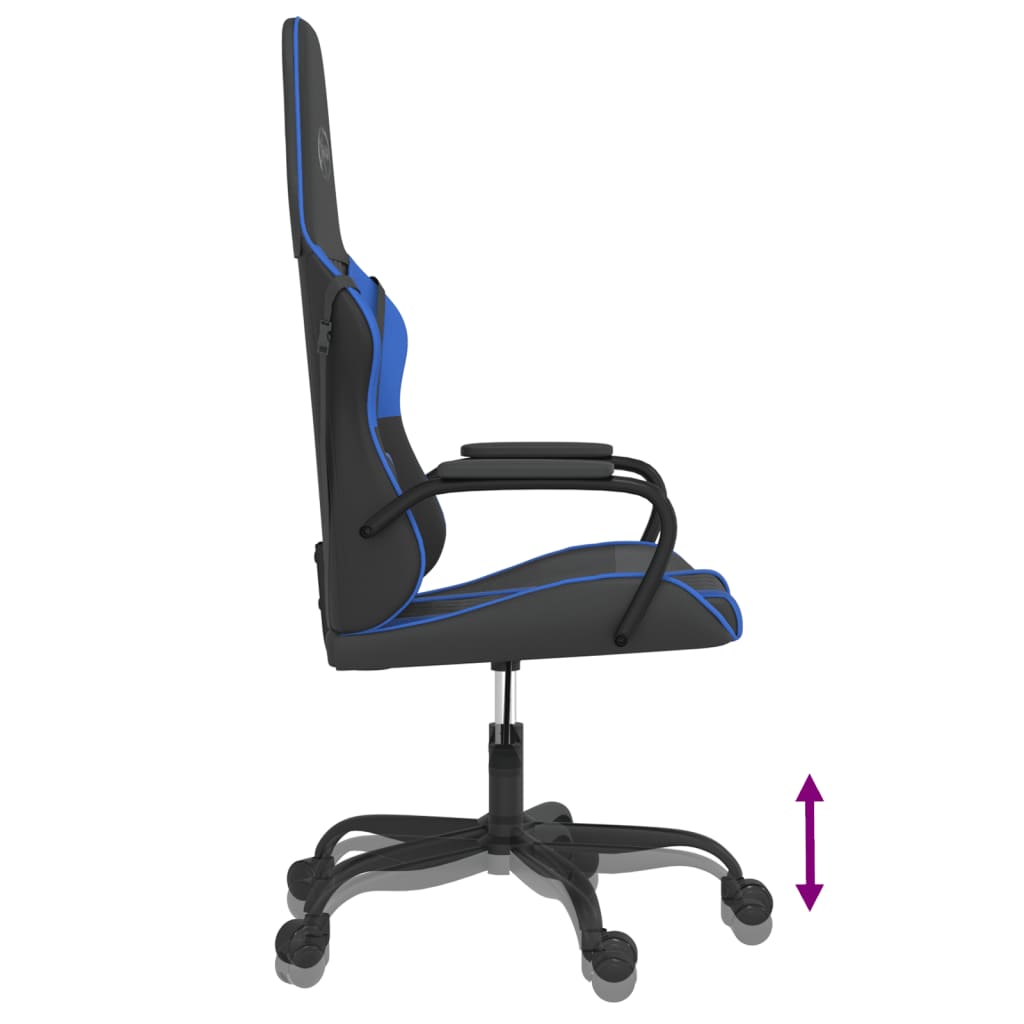 Massage gamestoel kunstleer zwart en blauw is nu te koop bij PeponiXL, paradijselijk wonen!