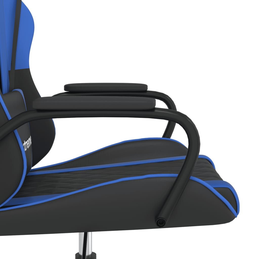 Massage gamestoel kunstleer zwart en blauw is nu te koop bij PeponiXL, paradijselijk wonen!