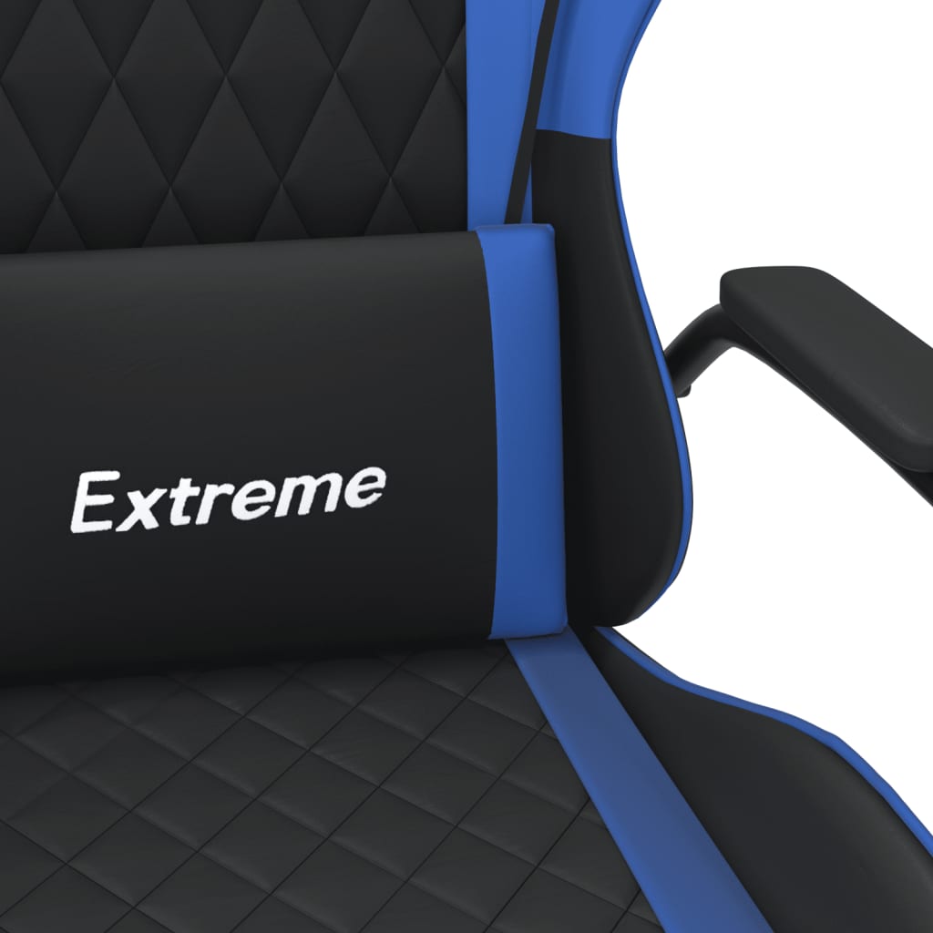 Massage gamestoel kunstleer zwart en blauw is nu te koop bij PeponiXL, paradijselijk wonen!