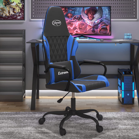 Massage gamestoel kunstleer zwart en blauw is nu te koop bij PeponiXL, paradijselijk wonen!