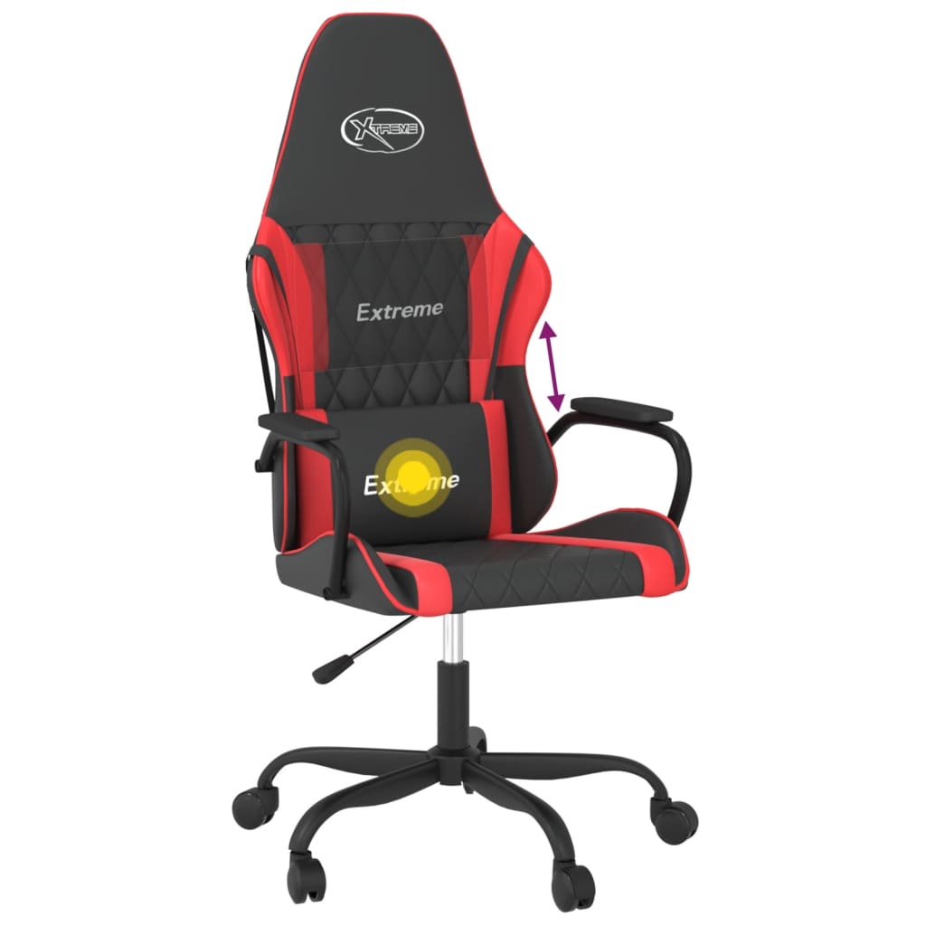 Massage gamestoel kunstleer zwart en rood is nu te koop bij PeponiXL, paradijselijk wonen!