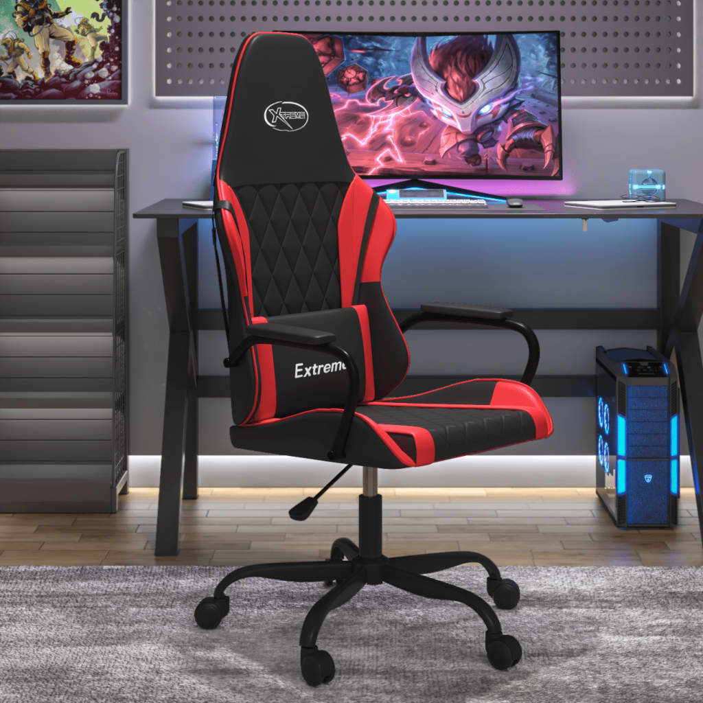 Massage gamestoel kunstleer zwart en rood is nu te koop bij PeponiXL, paradijselijk wonen!