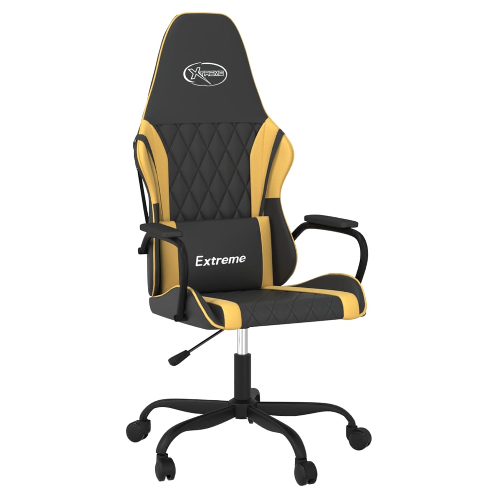 Massage gamestoel kunstleer zwart en goudkleurig is nu te koop bij PeponiXL, paradijselijk wonen!