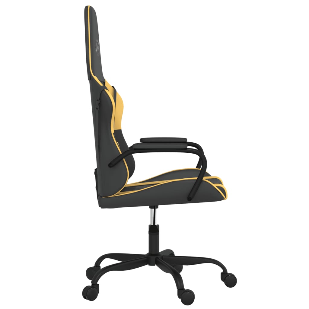 Massage gamestoel kunstleer zwart en goudkleurig is nu te koop bij PeponiXL, paradijselijk wonen!