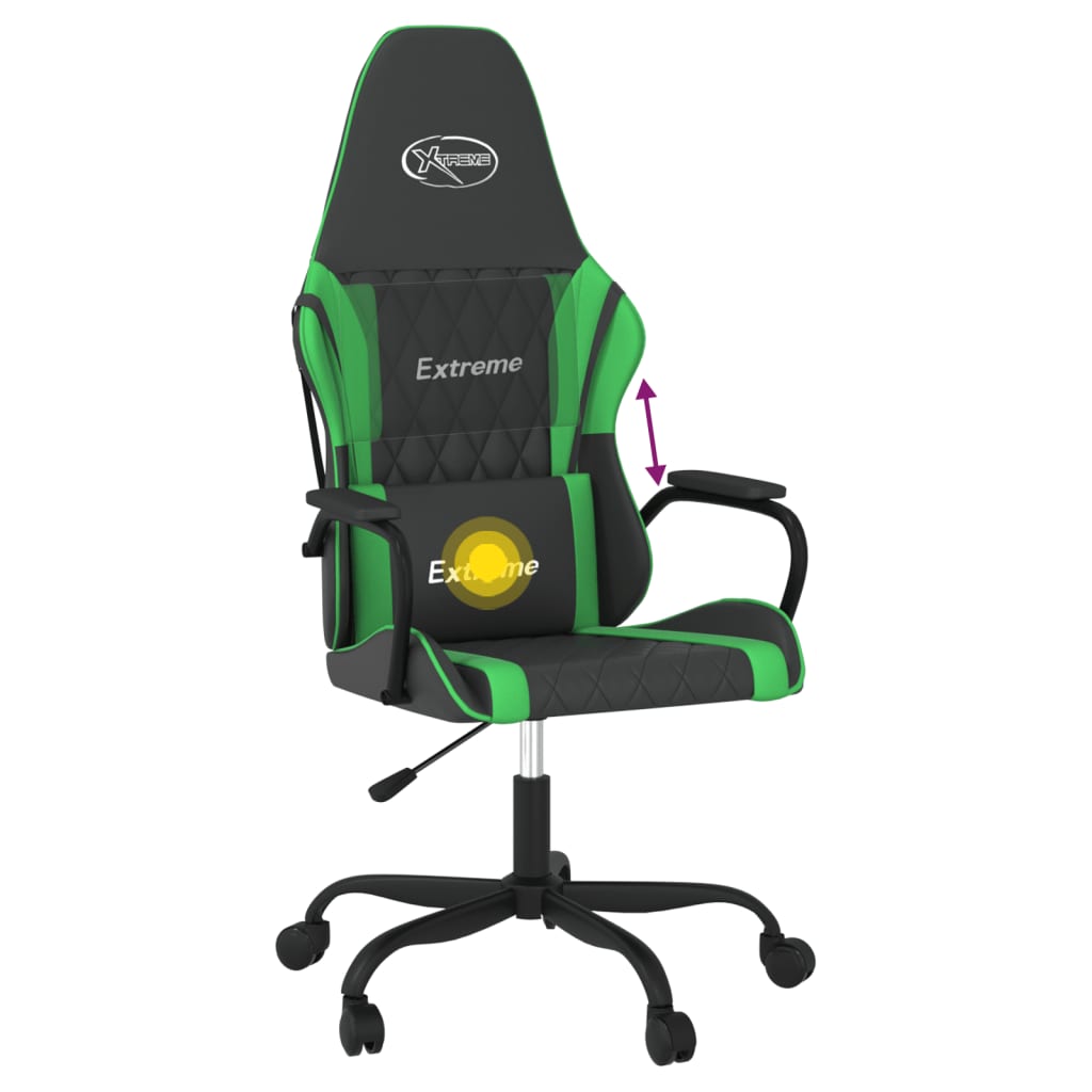 Massage gamestoel kunstleer zwart en groen is nu te koop bij PeponiXL, paradijselijk wonen!