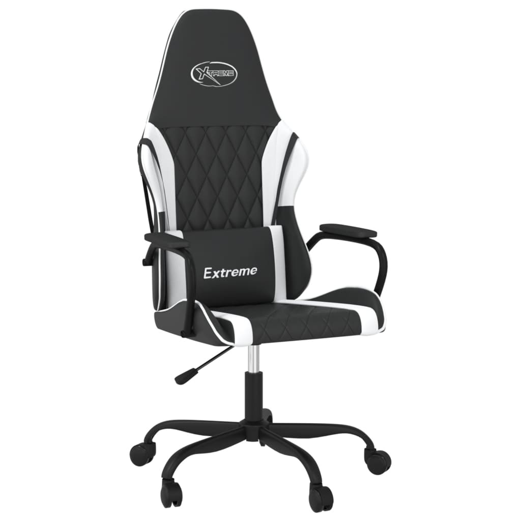 Massage gamestoel kunstleer zwart en wit is nu te koop bij PeponiXL, paradijselijk wonen!