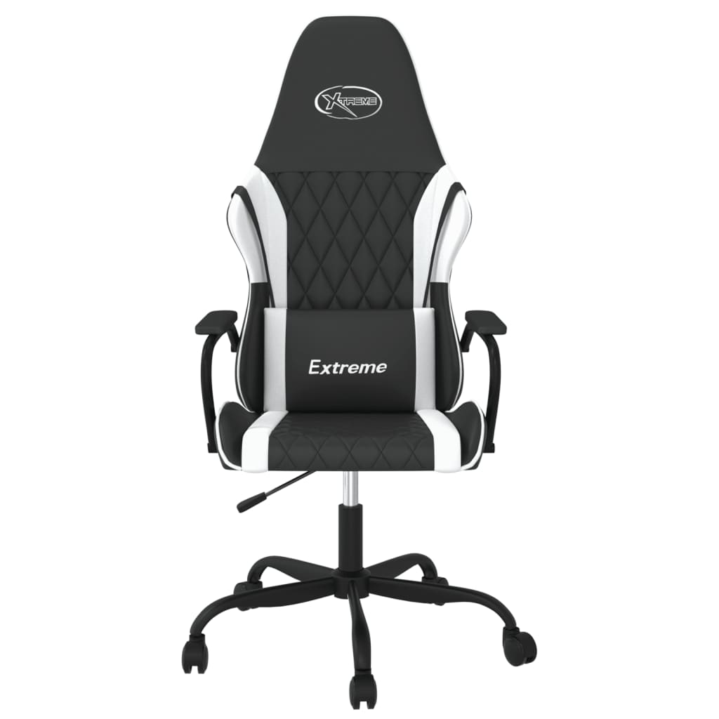 Massage gamestoel kunstleer zwart en wit is nu te koop bij PeponiXL, paradijselijk wonen!