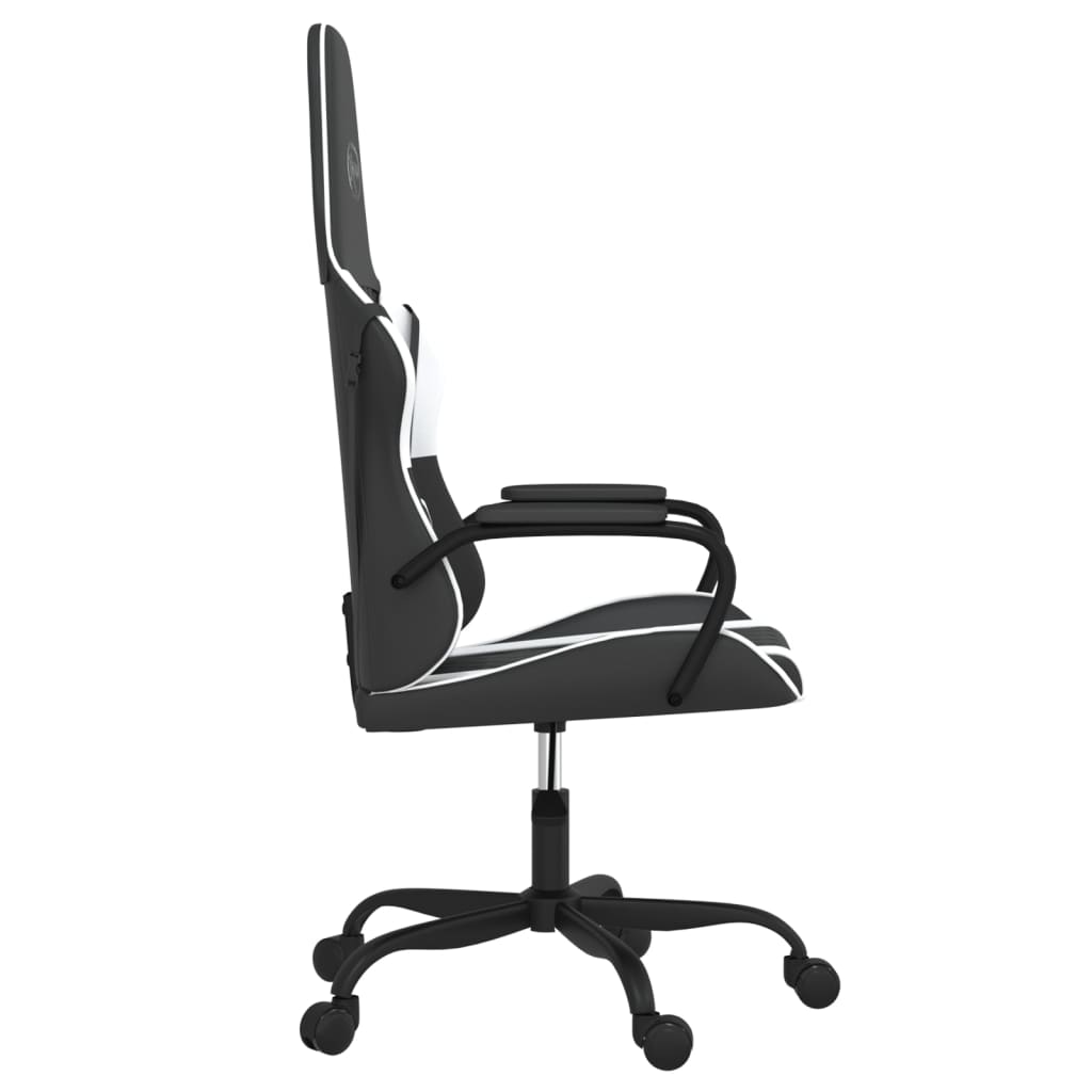 Massage gamestoel kunstleer zwart en wit is nu te koop bij PeponiXL, paradijselijk wonen!