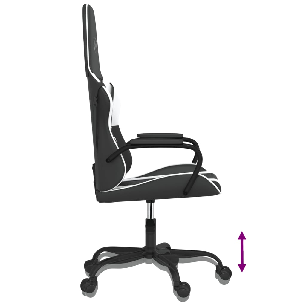 Massage gamestoel kunstleer zwart en wit is nu te koop bij PeponiXL, paradijselijk wonen!