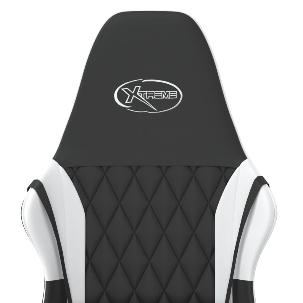 Massage gamestoel kunstleer zwart en wit is nu te koop bij PeponiXL, paradijselijk wonen!