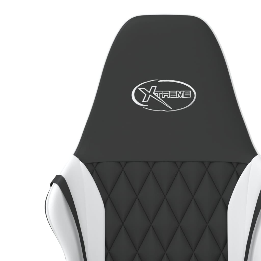 Massage gamestoel kunstleer zwart en wit is nu te koop bij PeponiXL, paradijselijk wonen!