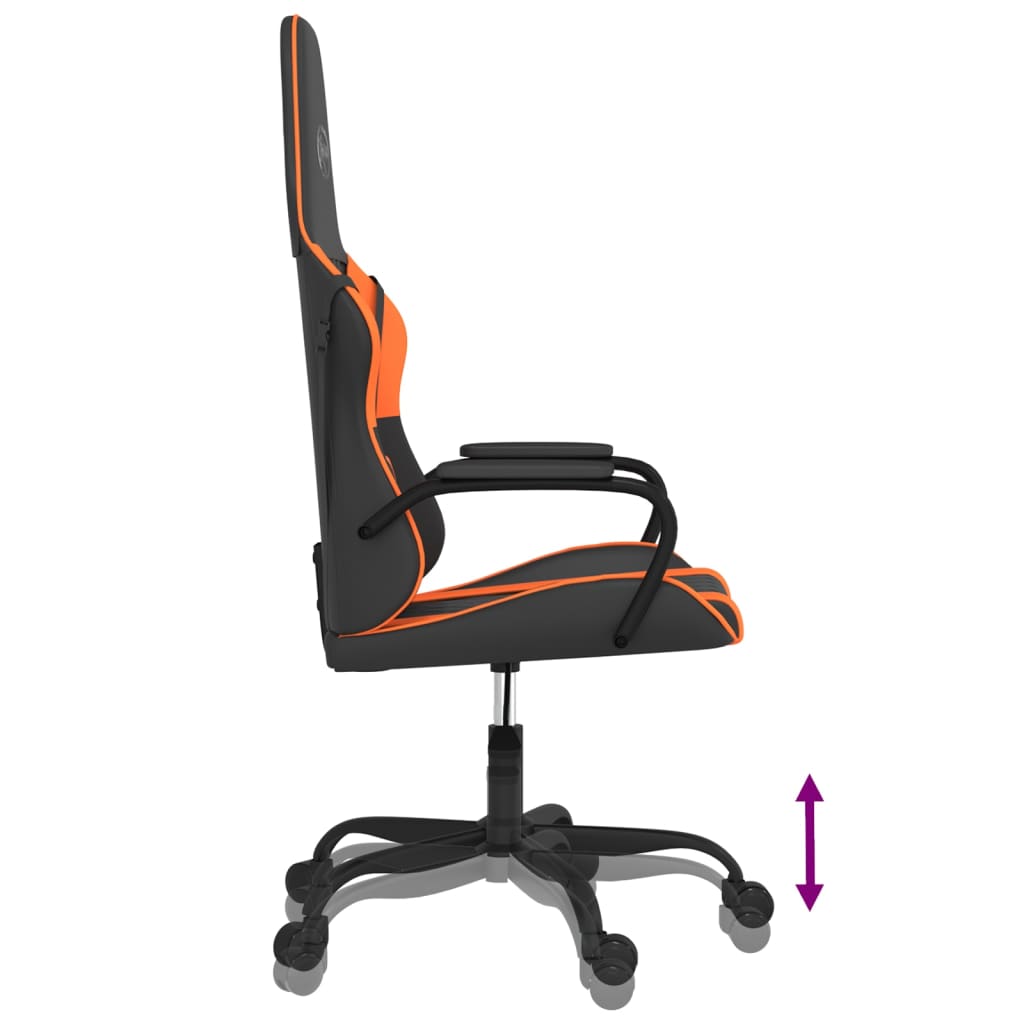 Massage gamestoel kunstleer zwart en oranje is nu te koop bij PeponiXL, paradijselijk wonen!