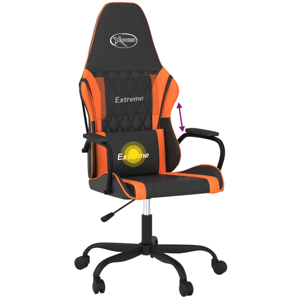 Massage gamestoel kunstleer zwart en oranje is nu te koop bij PeponiXL, paradijselijk wonen!