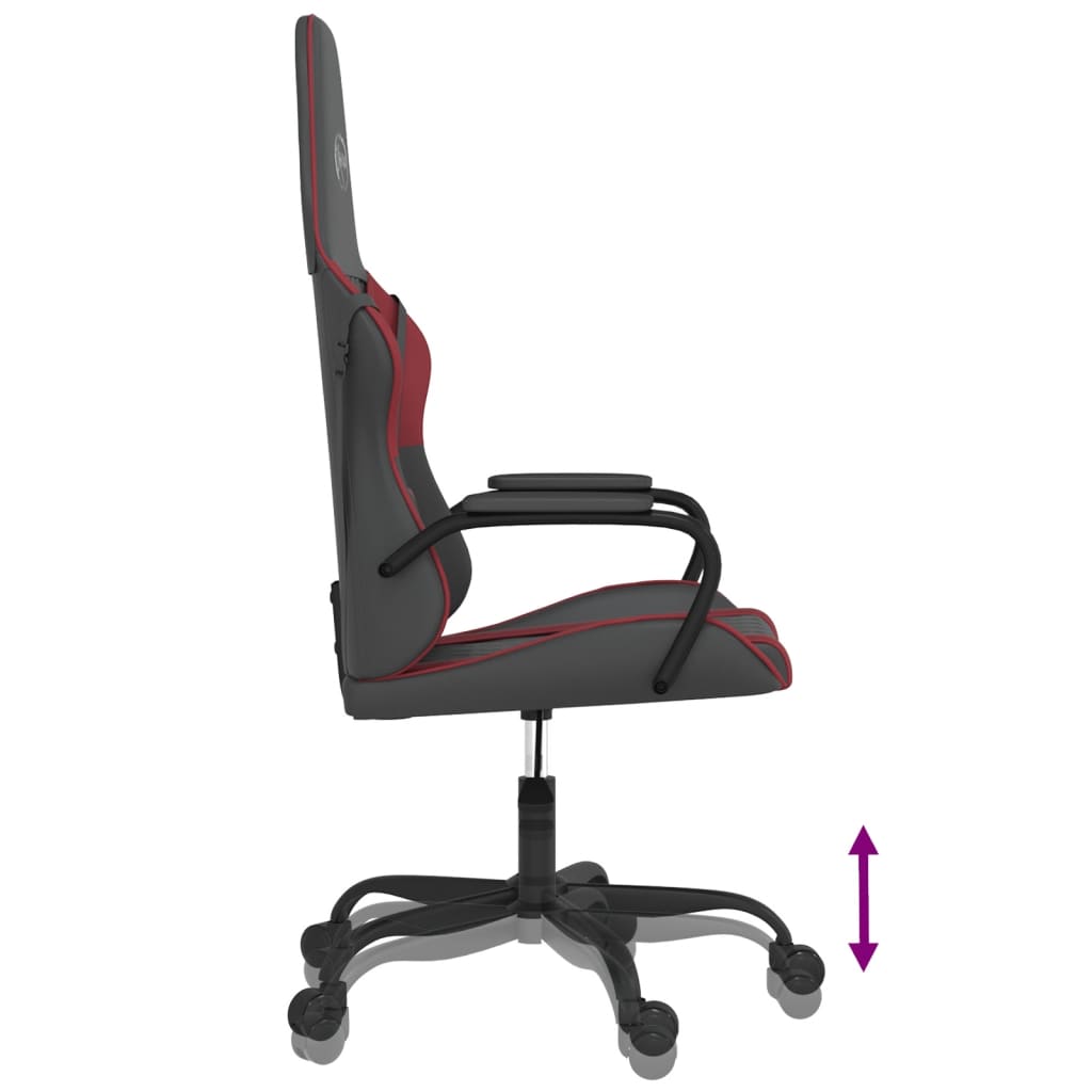 Massage gamestoel kunstleer zwart en wijnrood is nu te koop bij PeponiXL, paradijselijk wonen!