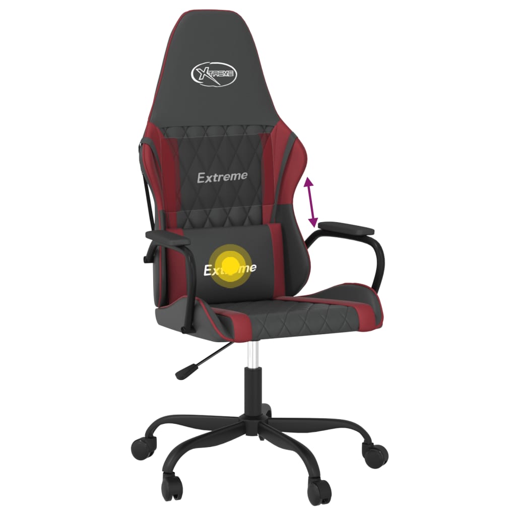 Massage gamestoel kunstleer zwart en wijnrood is nu te koop bij PeponiXL, paradijselijk wonen!