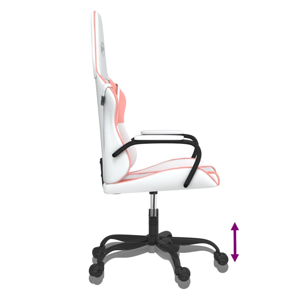 Massage gamestoel kunstleer wit en roze is nu te koop bij PeponiXL, paradijselijk wonen!