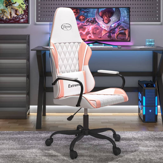 Massage gamestoel kunstleer wit en roze is nu te koop bij PeponiXL, paradijselijk wonen!