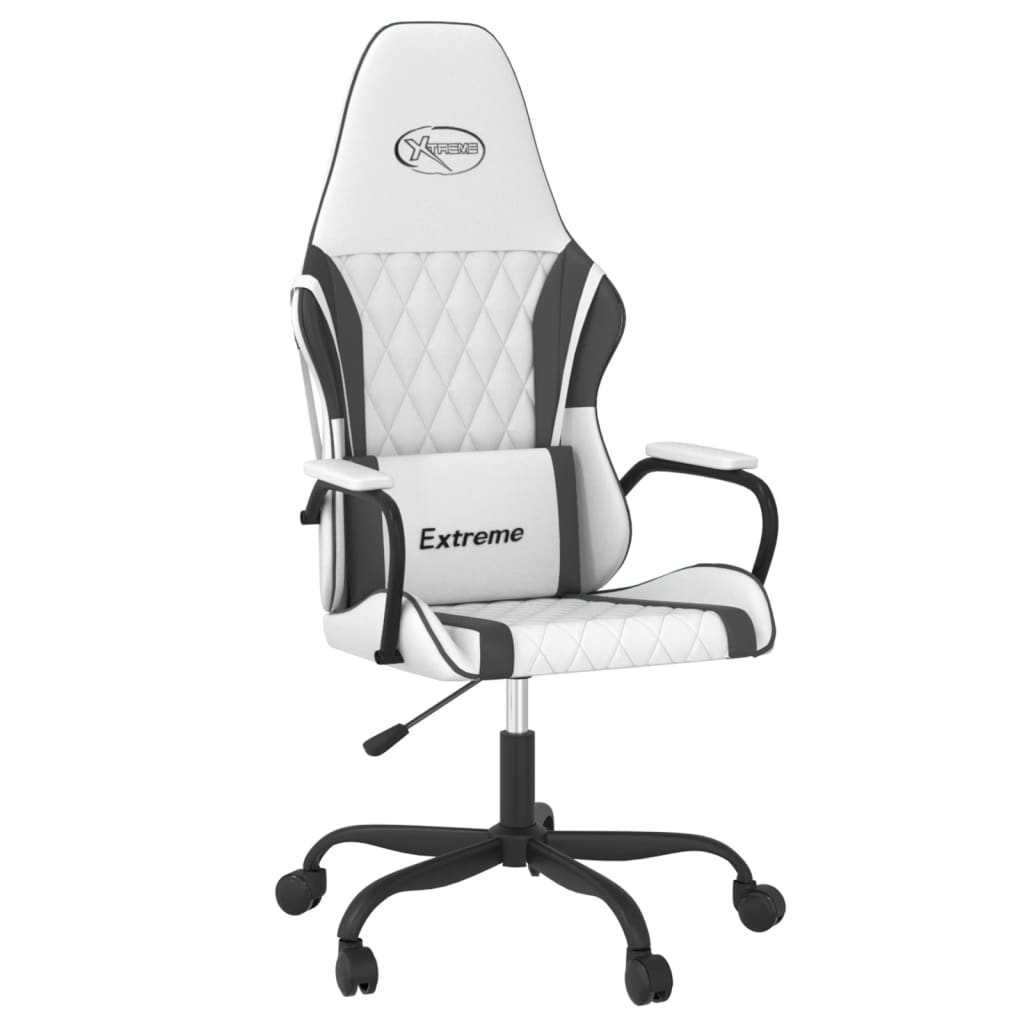 Massage gamestoel kunstleer wit en zwart is nu te koop bij PeponiXL, paradijselijk wonen!