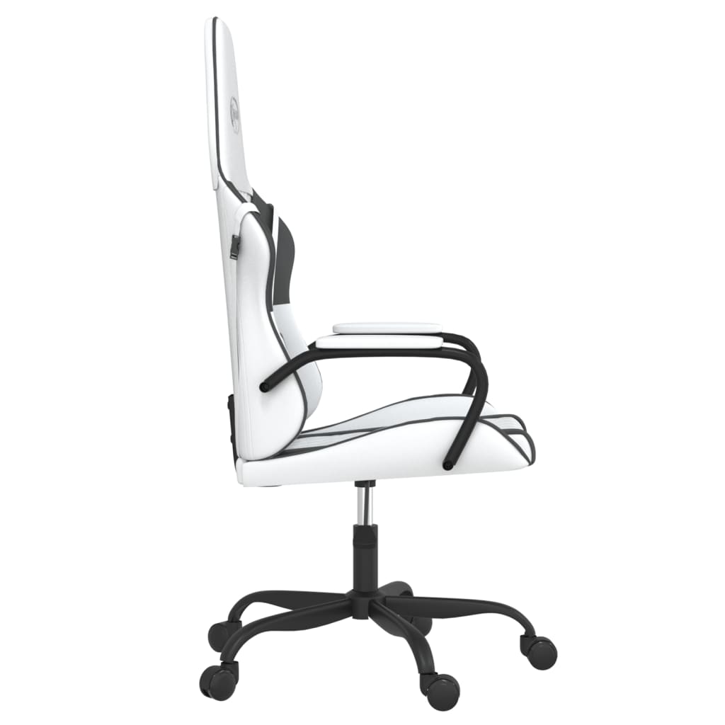 Massage gamestoel kunstleer wit en zwart is nu te koop bij PeponiXL, paradijselijk wonen!