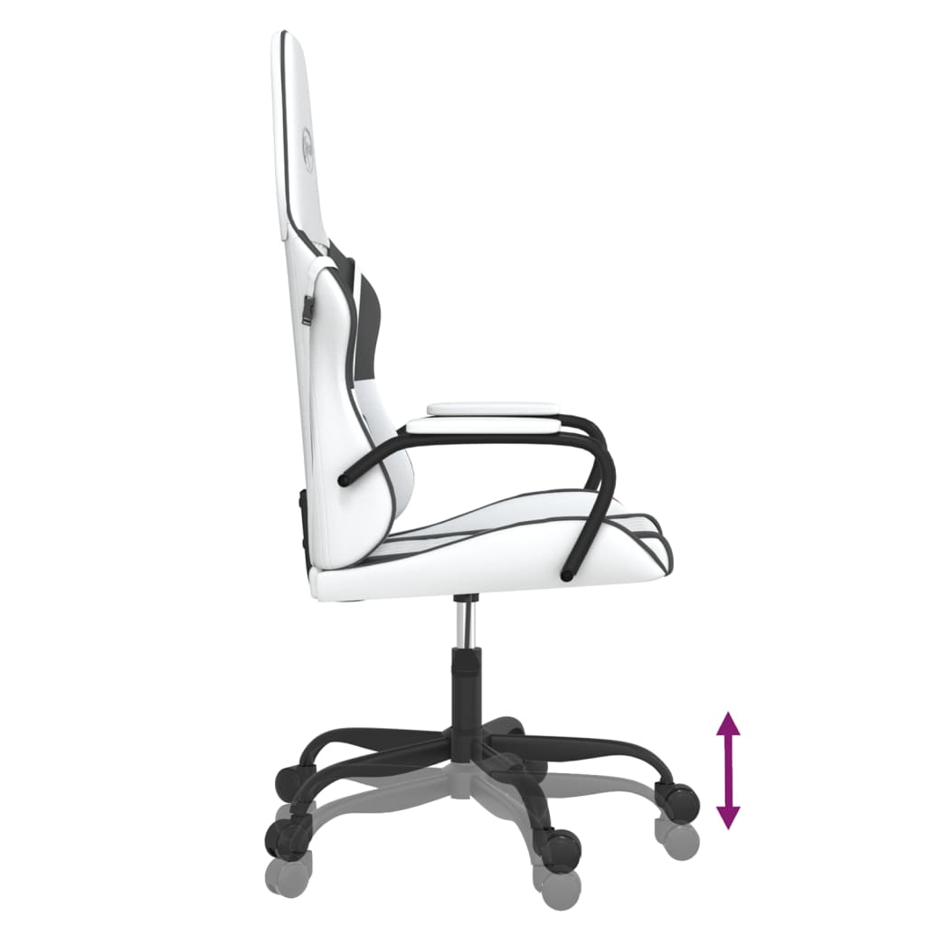Massage gamestoel kunstleer wit en zwart is nu te koop bij PeponiXL, paradijselijk wonen!
