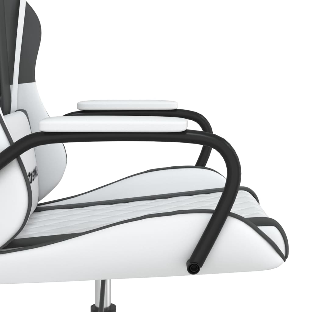 Massage gamestoel kunstleer wit en zwart is nu te koop bij PeponiXL, paradijselijk wonen!