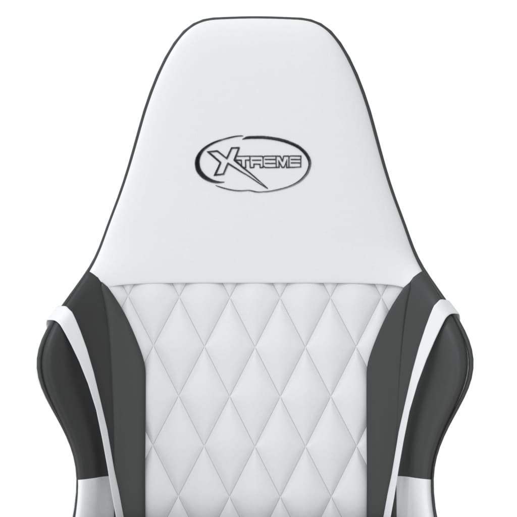 Massage gamestoel kunstleer wit en zwart is nu te koop bij PeponiXL, paradijselijk wonen!