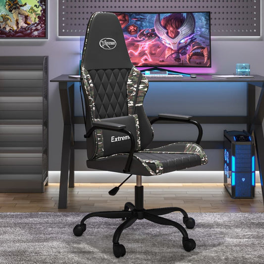 Massage gamestoel kunstleer zwart en camouflage is nu te koop bij PeponiXL, paradijselijk wonen!