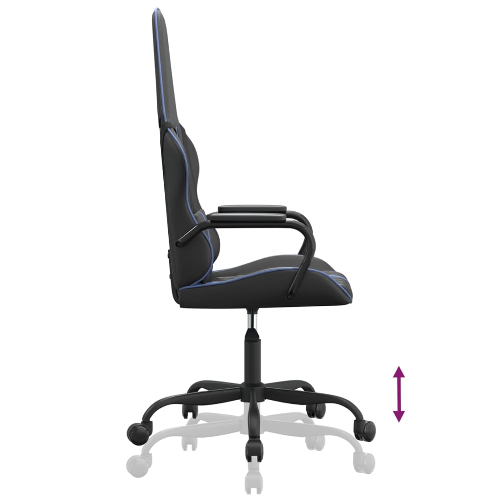 Massage gamestoel kunstleer zwart en blauw is nu te koop bij PeponiXL, paradijselijk wonen!