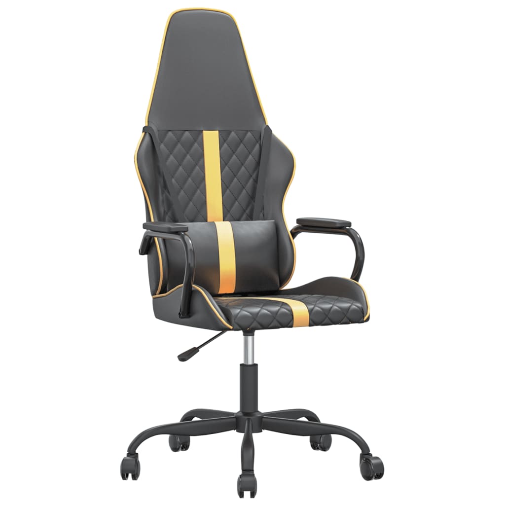 Massage gamestoel kunstleer zwart en goudkleurig is nu te koop bij PeponiXL, paradijselijk wonen!