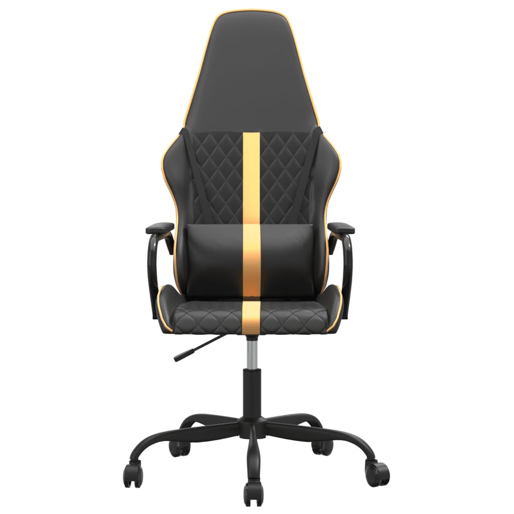 Massage gamestoel kunstleer zwart en goudkleurig is nu te koop bij PeponiXL, paradijselijk wonen!