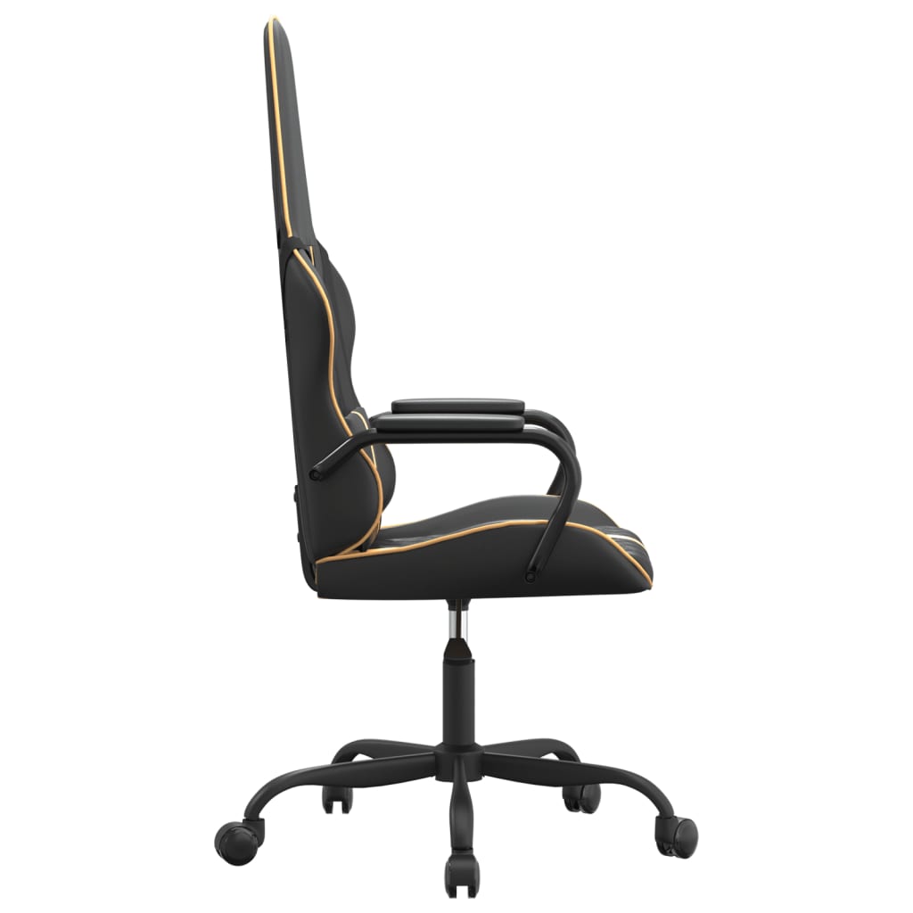 Massage gamestoel kunstleer zwart en goudkleurig is nu te koop bij PeponiXL, paradijselijk wonen!