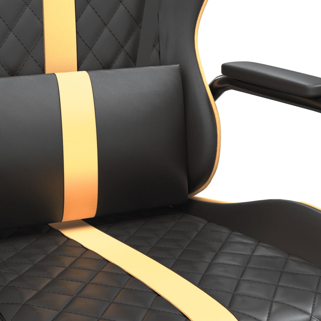 Massage gamestoel kunstleer zwart en goudkleurig is nu te koop bij PeponiXL, paradijselijk wonen!
