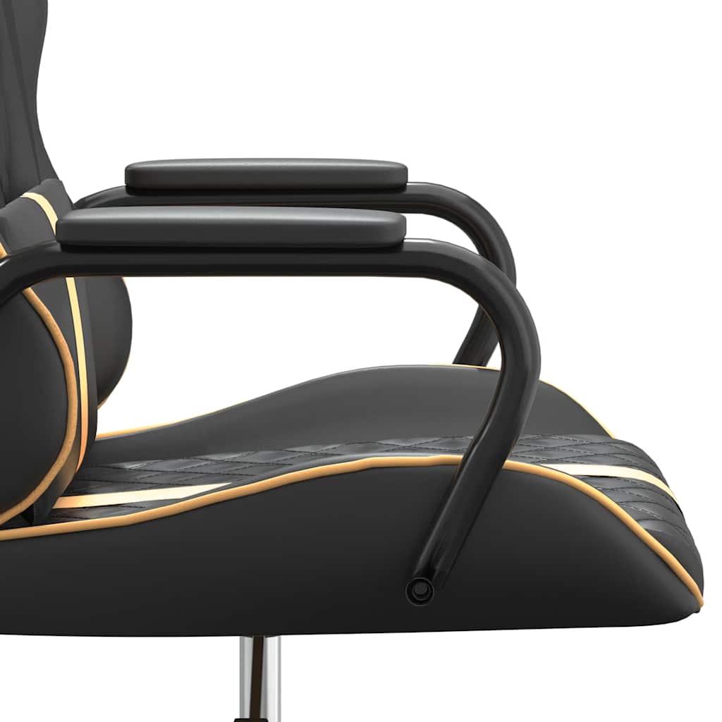 Massage gamestoel kunstleer zwart en goudkleurig is nu te koop bij PeponiXL, paradijselijk wonen!