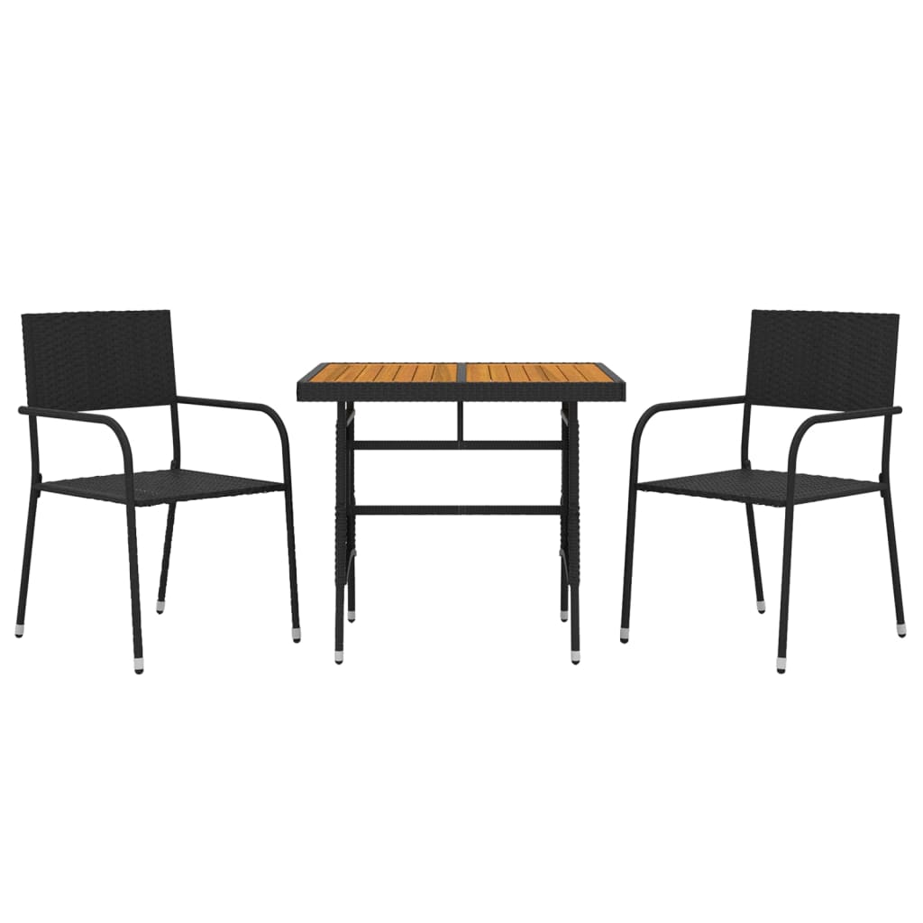 3-delige Tuinset poly rattan zwart is nu te koop bij PeponiXL, paradijselijk wonen!