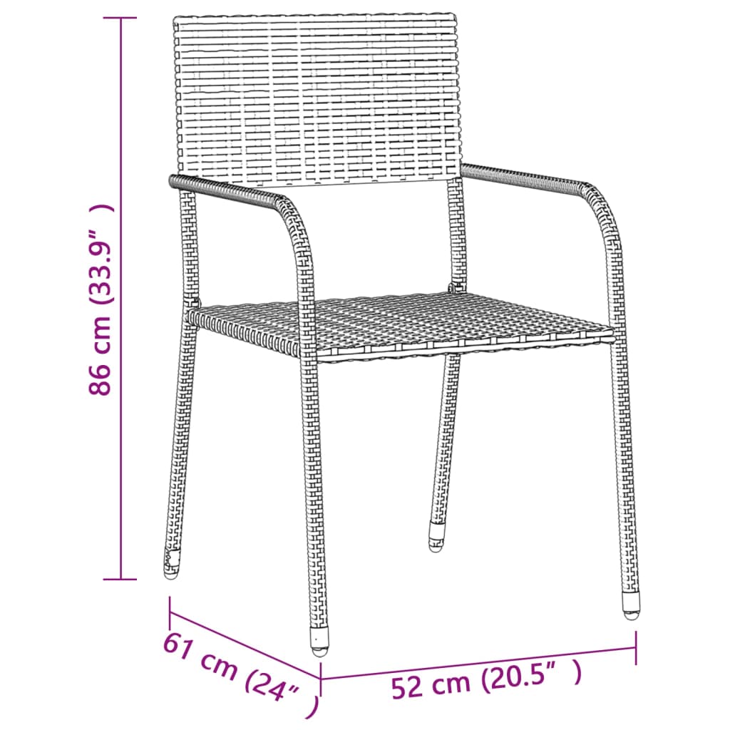 3-delige Tuinset poly rattan zwart is nu te koop bij PeponiXL, paradijselijk wonen!