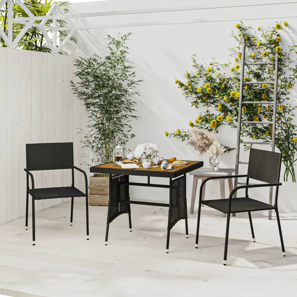 3-delige Tuinset poly rattan zwart is nu te koop bij PeponiXL, paradijselijk wonen!