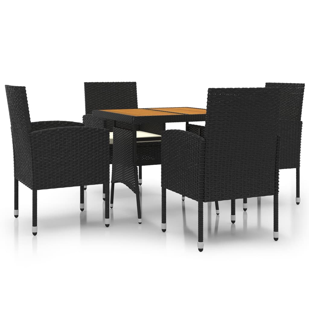 5-delige Tuinset poly rattan zwart is nu te koop bij PeponiXL, paradijselijk wonen!
