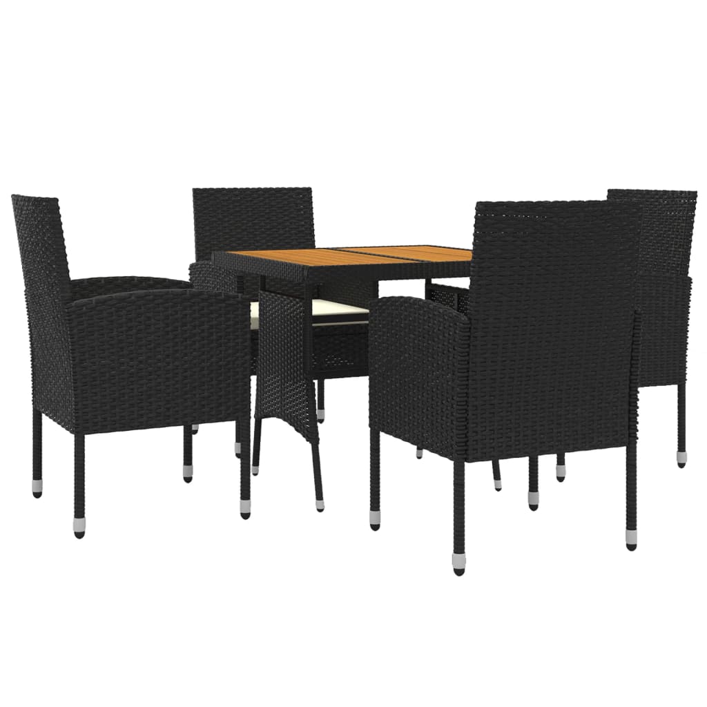 5-delige Tuinset poly rattan zwart is nu te koop bij PeponiXL, paradijselijk wonen!