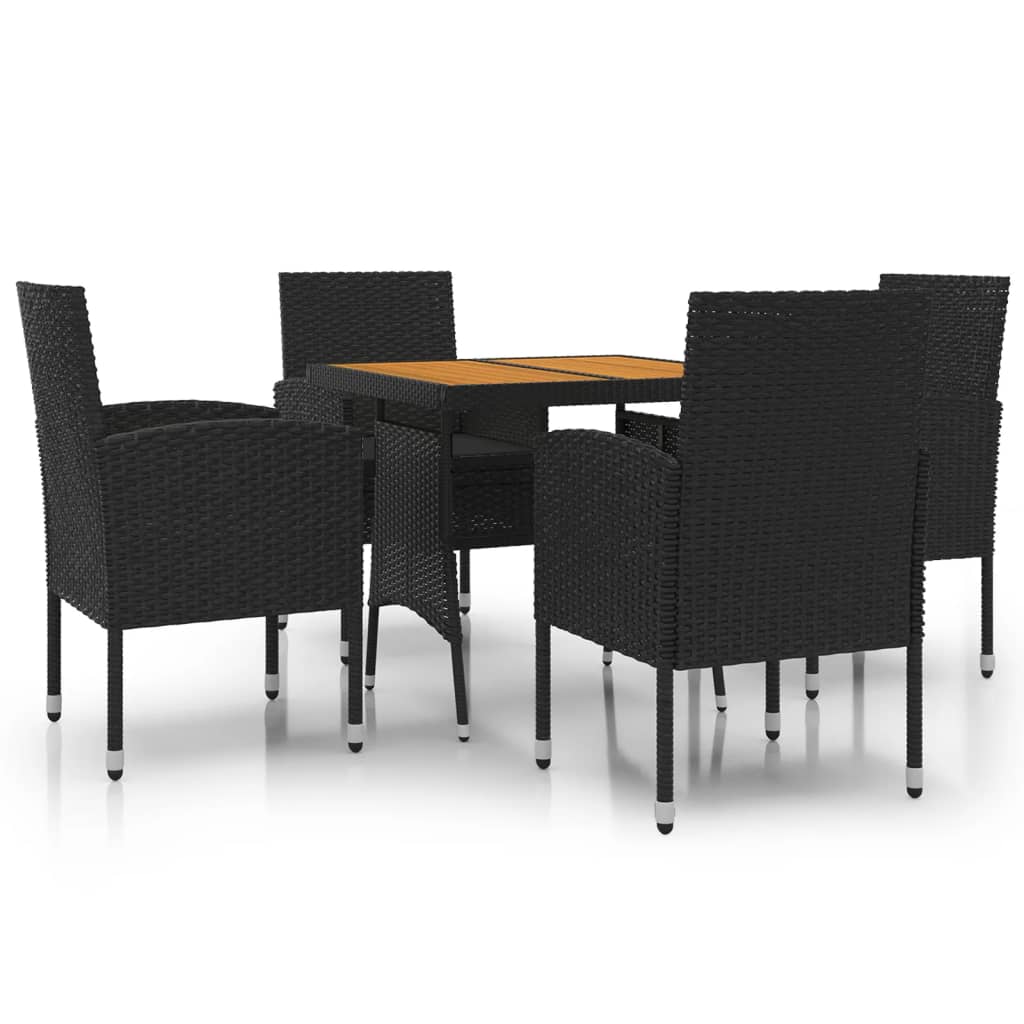 5-delige Tuinset poly rattan zwart is nu te koop bij PeponiXL, paradijselijk wonen!