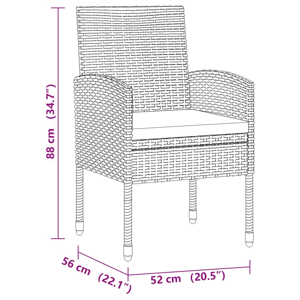5-delige Tuinset poly rattan zwart is nu te koop bij PeponiXL, paradijselijk wonen!