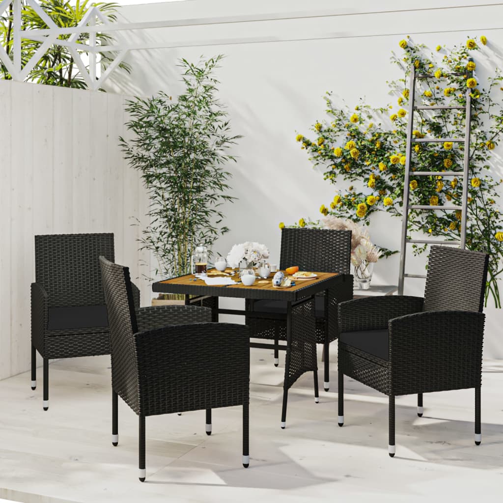 5-delige Tuinset poly rattan zwart is nu te koop bij PeponiXL, paradijselijk wonen!