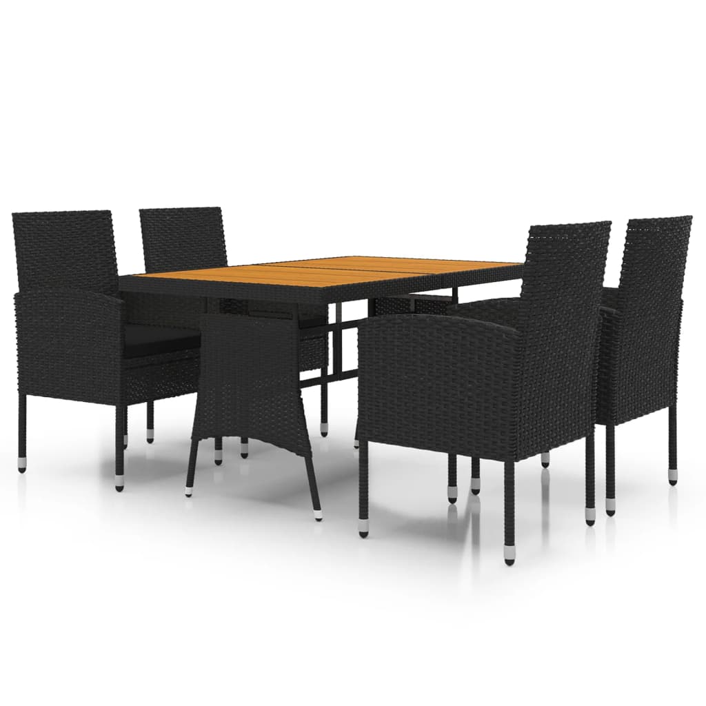 5-delige Tuinset poly rattan zwart is nu te koop bij PeponiXL, paradijselijk wonen!