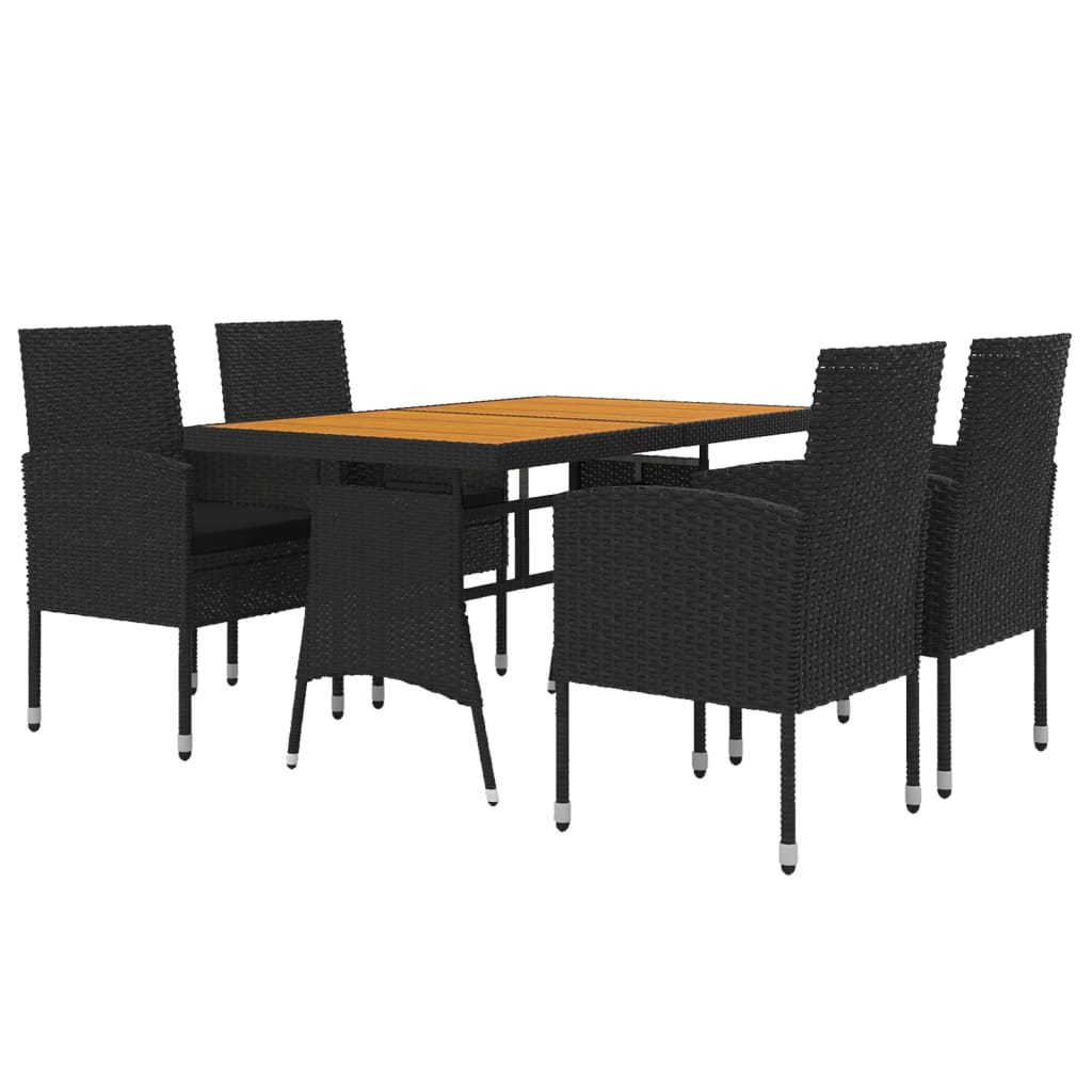 5-delige Tuinset poly rattan zwart is nu te koop bij PeponiXL, paradijselijk wonen!