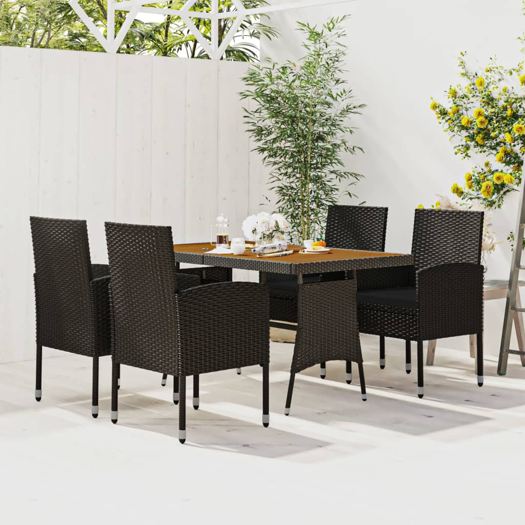 5-delige Tuinset poly rattan zwart is nu te koop bij PeponiXL, paradijselijk wonen!