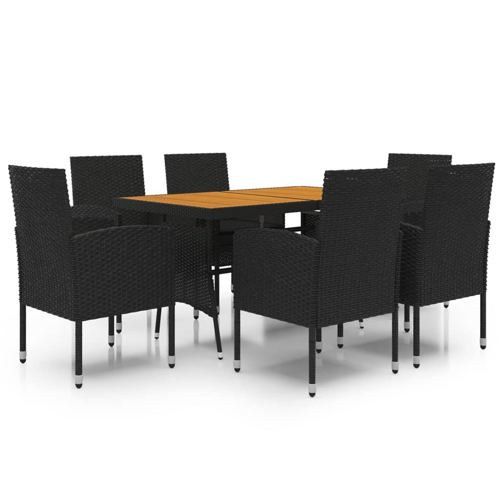 7-delige Tuinset poly rattan zwart is nu te koop bij PeponiXL, paradijselijk wonen!