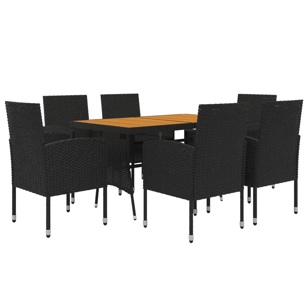 7-delige Tuinset poly rattan zwart is nu te koop bij PeponiXL, paradijselijk wonen!