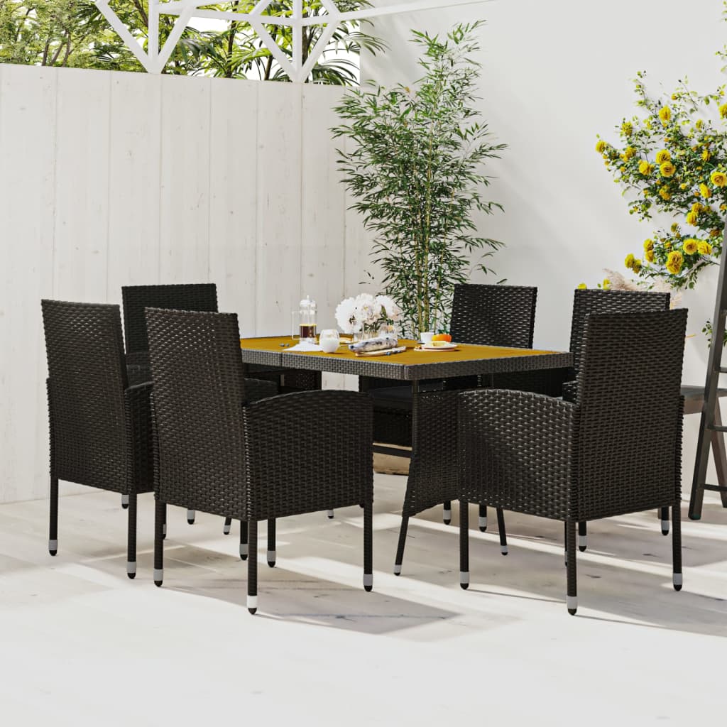 7-delige Tuinset poly rattan zwart is nu te koop bij PeponiXL, paradijselijk wonen!